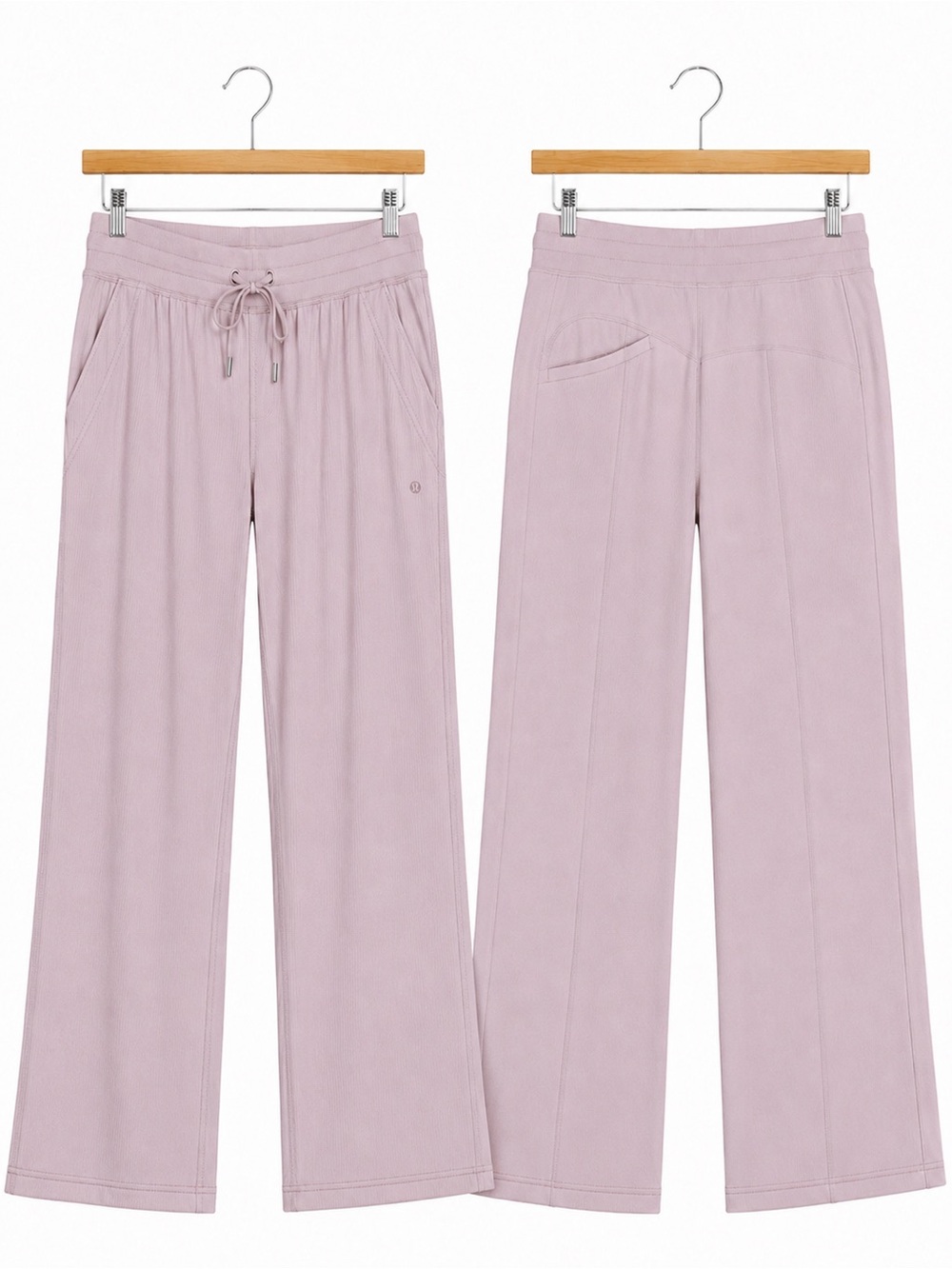 Lululemon Studio Wide Leg Pants Size 14 Equivalent Blush Pink Drawstring Yoga